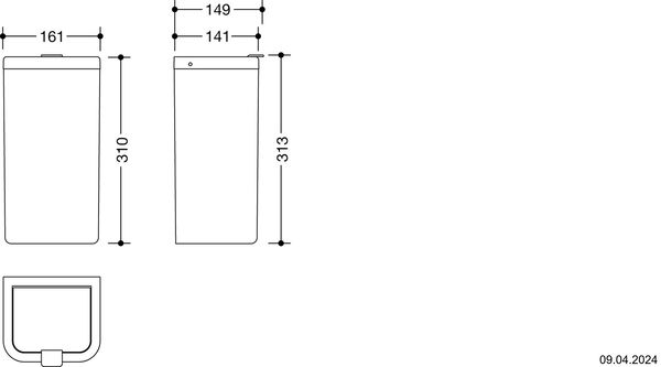 Hygieneabfallbehälter Hewi 477 Signalweiss Rahmenelement Lichtgrau image number 1