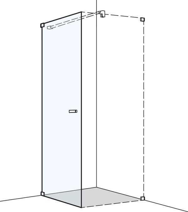 Pendeltüre Koralle S808 Edelstahloptik Echtglas klar Duschguard image number 0