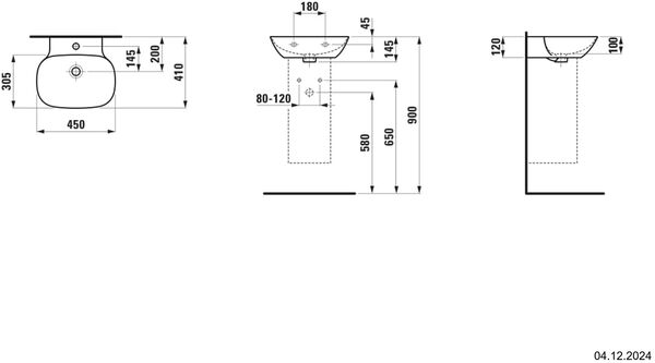 Handwaschbecken Laufen Ino 45 x 41 cm Weiss image number 1
