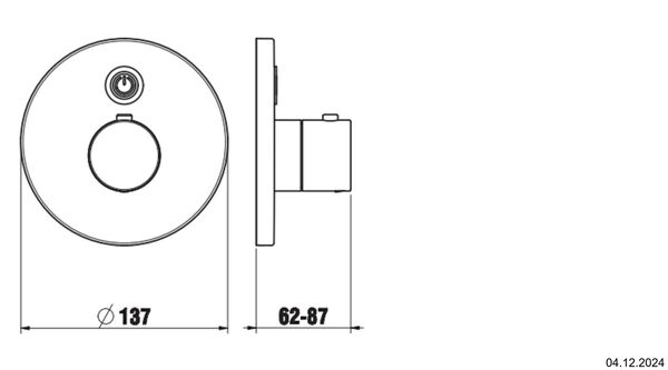 Thermostatischer Unterputz Duschenmischer Laufen Showertronic verchromt image number 1