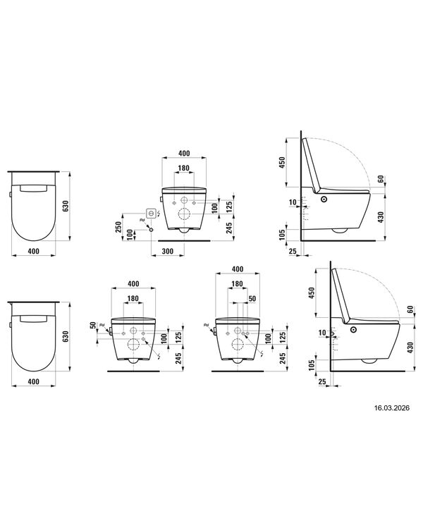 Dusch-WC Laufen Cleanet Auria plus Schwarz matt image number 1