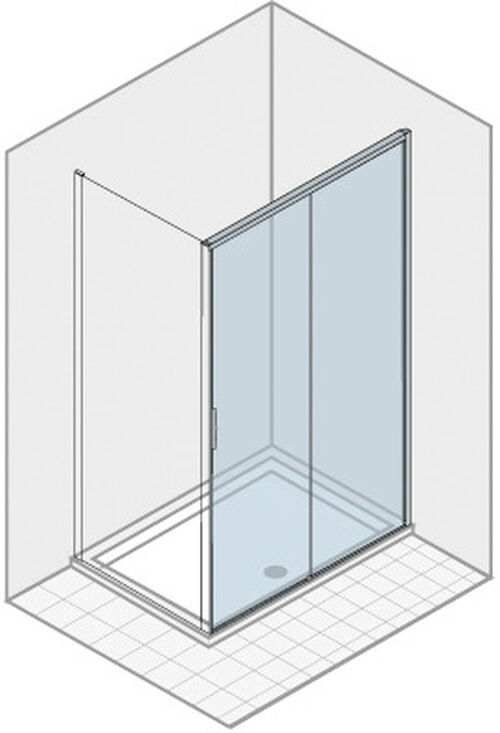 Gleitt&uuml;re Duka Natura 4000 Silber hochglanzeloxiert Echtglas klar protect