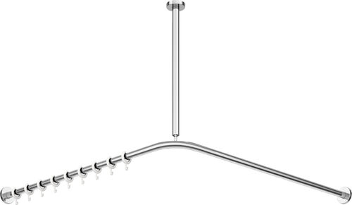 Tringle pour rideau de douche form Hewi 900 Acier inoxydable brillant