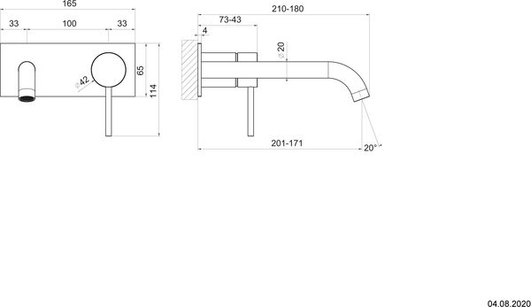 Wandmischer-Endmontageset Gessi 316, ½" warm Steel brushed flessa image number 1