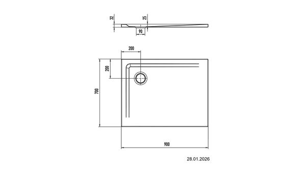 Duschwanne Kaldewei Superplan 70 x 90 cm Weiss image number 2