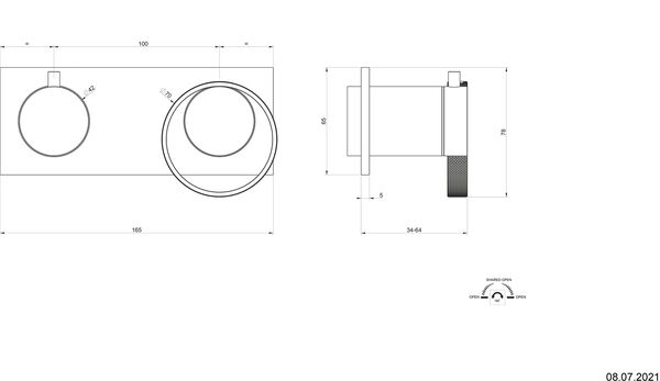 Bade- und Duschenmischer Endmontageset Gessi Anello / Ingranaggio copper image number 1