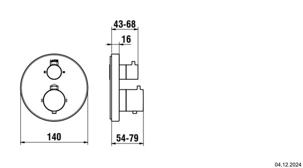 Duschenmischer-Endmontageset Laufen Meda Verchromt image number 1