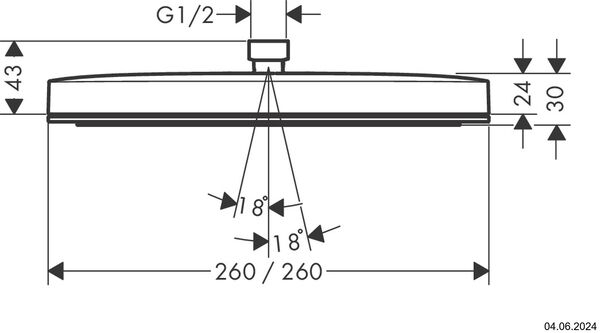 Regenbrause Hansgrohe Pulsify E &frac12;" Schwarz matt image number 1