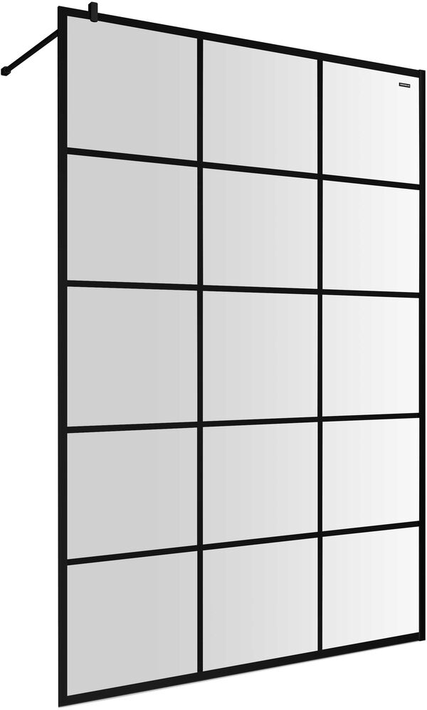 Paroi lat&eacute;rale &agrave; pose libre Duscholux Bella Vita 3 Walk-in Noir mat Verre clair CareTec Pro image number 0