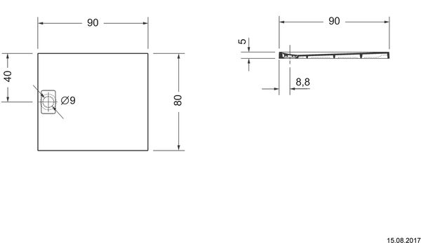 Receveur de douche Duravit Stonetto 90 x 80 cm Blanc mat image number 1