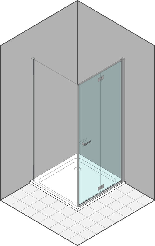 Porta a battente pieghevole Duka Multi-S 4000 new argento lucidissimo Vetro trasparente ProCare