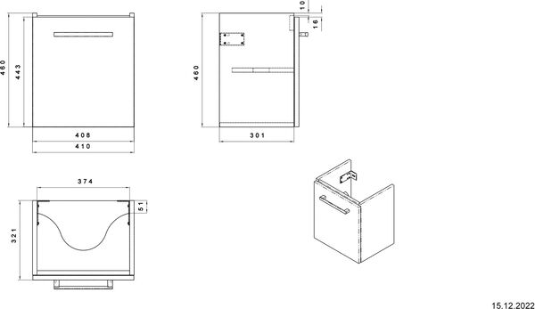 Meuble sous-lavabo Alterna pro S chêne Sherman anthracite image number 1