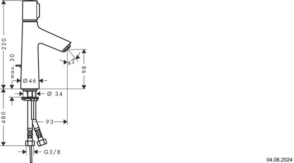 Einlochmischer Hansgrohe Talis Select S 100 verchromt image number 1