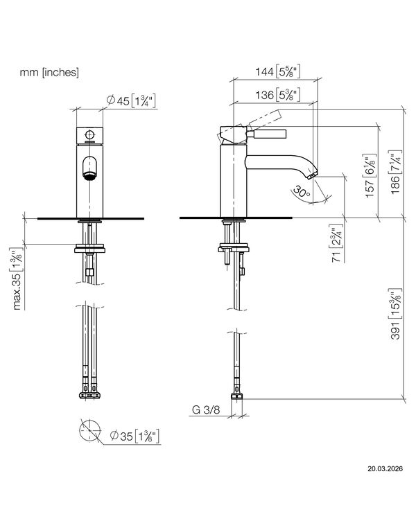 Einlochmischer Dornbracht Edition Pro Chrome matt image number 1