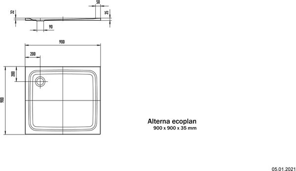 Receveur de douche Alterna ecoplan blanc image number 2