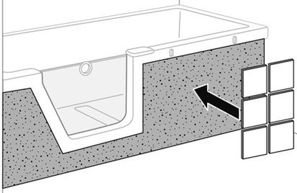 Fliesenträger Duscholux Front, zu Badewanne Step-in PURE 1124 237 image number 0