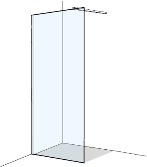 Freistehende Seitenwand Koralle X77 AP1 Edelstahl glanz Echtglas klar Plus