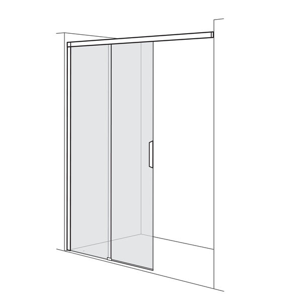 Porte coulissante Duscholux Bella Vita 4 Couleur acier inoxydable Verre clair CareTec Pro image number 0