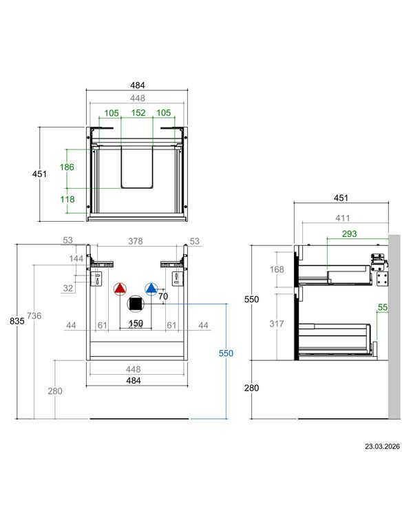 Meuble sous-lavabo Alterna dinea S Light grey image number 1
