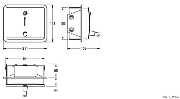 Distributeur de savon &agrave; encastrer KWC Stratos STR 619EN Acier inoxydable satin&eacute; mat image number 1