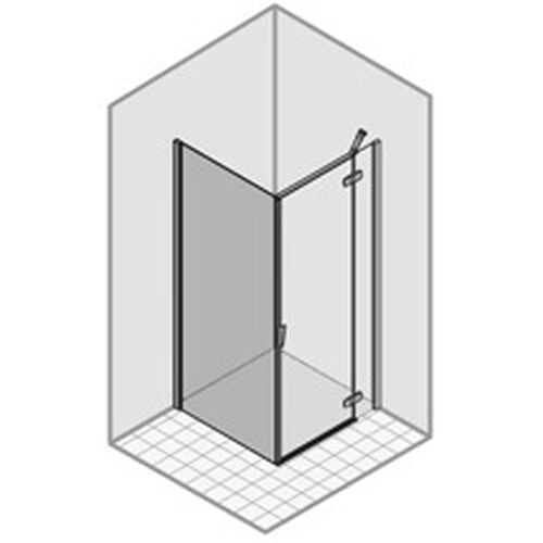 Cloison latérale Duka Pura R 5000, montage au sol Chromé/Alu brillant Verre clair ProCare