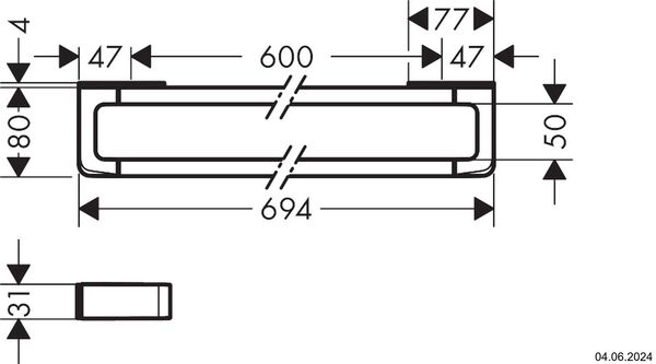Barre &agrave; linge de bain Axor Universal Softsquare Polished red gold image number 1