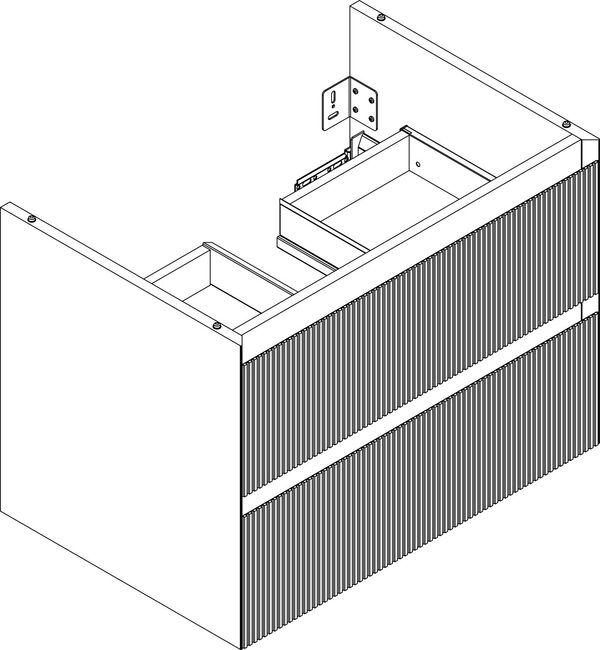 Meuble sous-lavabo Alterna zero plus Ch&ecirc;ne rainur&eacute; image number 0