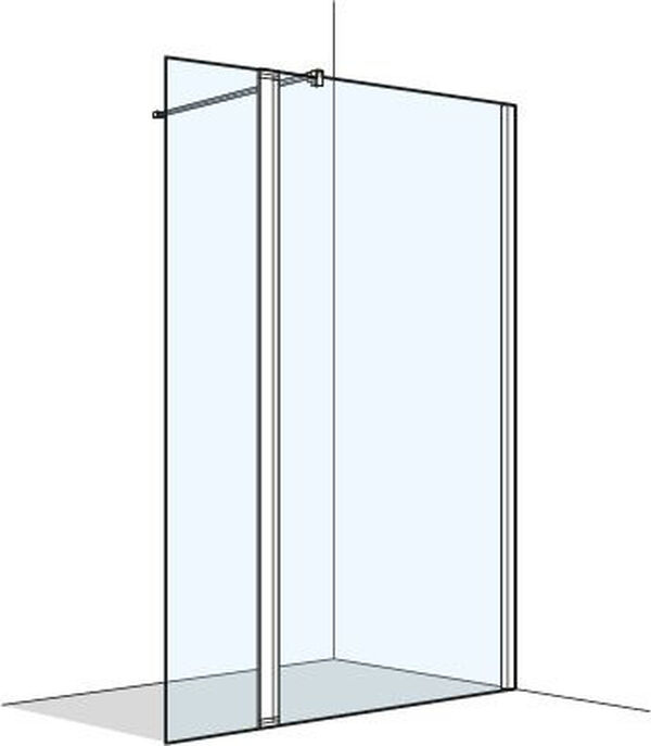 Seitenwand Koralle S400 Plus freistehend schwarz matt Echtglas klar Duschguard image number 0