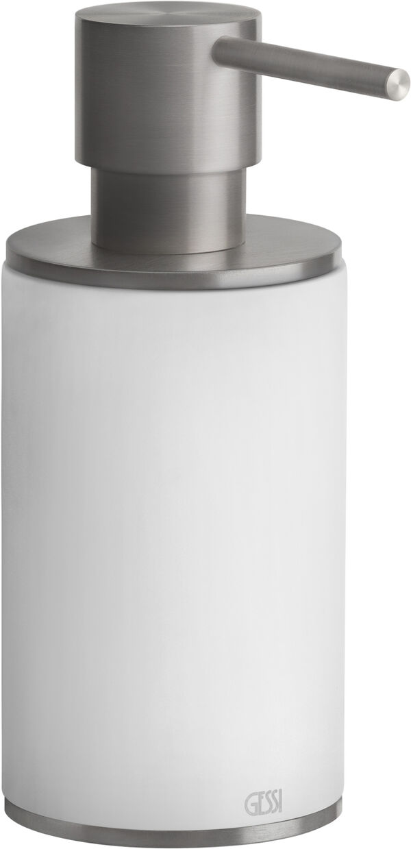 Distributore di sapone Gessi 316, modello d'appoggio recipiente in corian satinato bianco image number 0