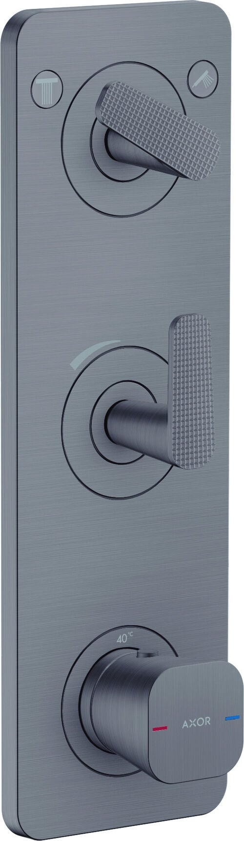 Syst&egrave;me de douche Axor Citterio C Brushed black chrome Cubit cut