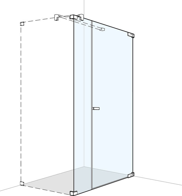 Porte battante Koralle S808Plus Couleur acier inoxydable Verre clair Duschguard image number 0