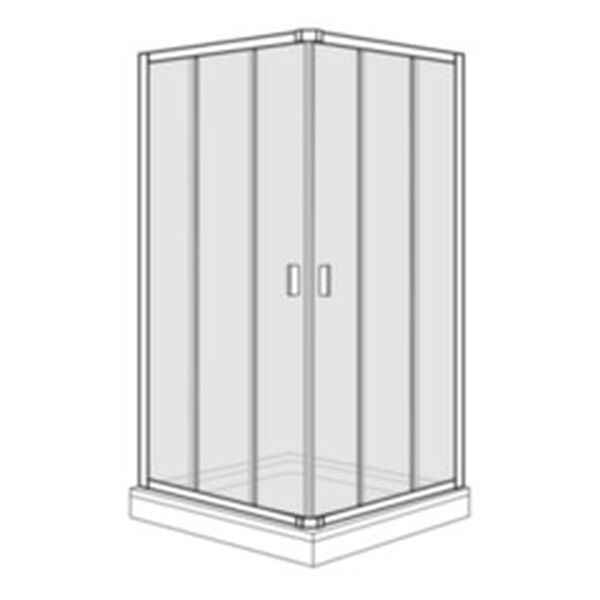 Eckeinstieg Duscholux Optima 400, Breite 900 x 900 mm (878 - 903 mm), Gleitt&uuml;ren 3-teilig, H&ouml;he image number 0