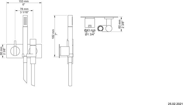 Duschenmischer-Endmontageset Vola Weiss matt image number 1