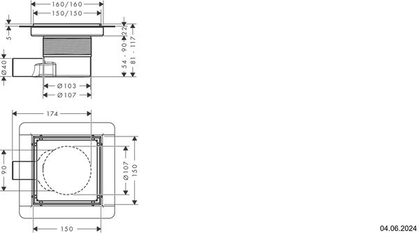 Hansgrohe Raindrain Brilliance acier inoxydable brossé image number 1