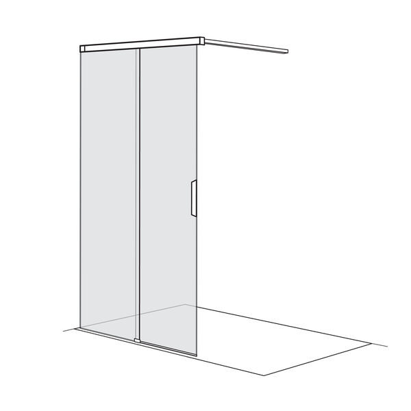 Porte coulissante Duscholux Bella Vita 4 Plus Couleur acier inoxydable Verre clair CareTec Pro image number 0