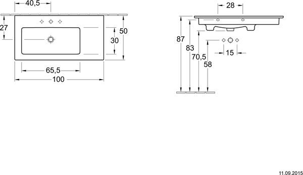Waschtisch Venticello 100 x 50 cm Weiss image number 1