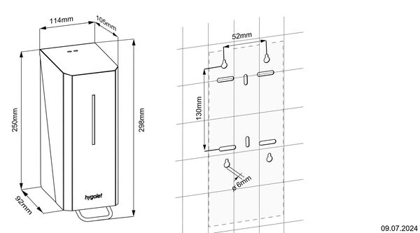 Distributeur de savon Hygolet Vario Edge Noir Peint par poudrage image number 1