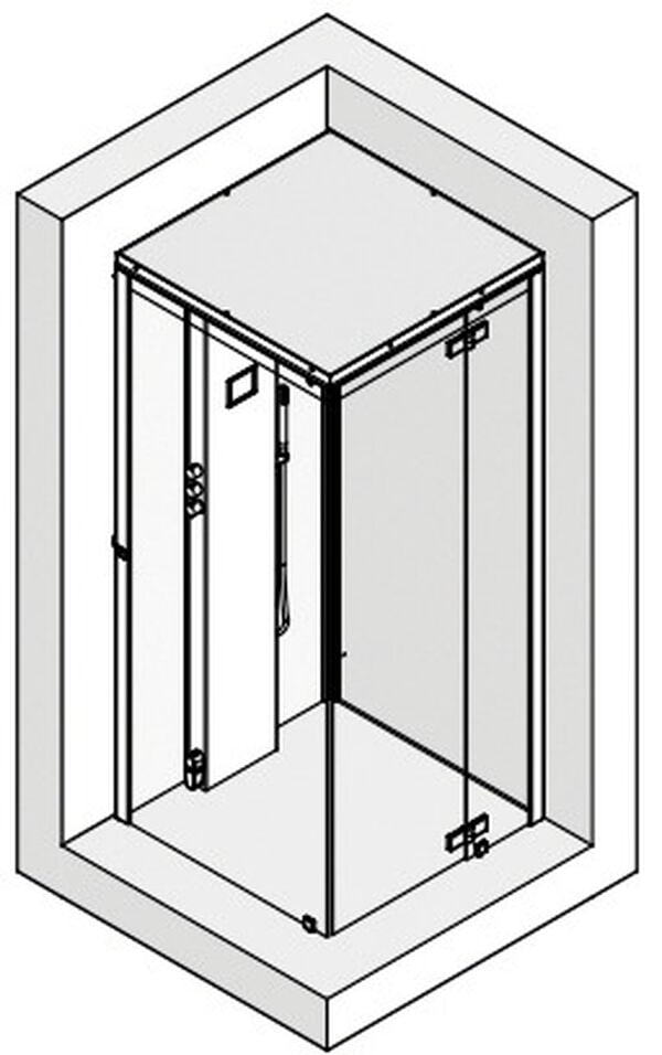 Dampfdusche Hoesch Sense Perience, 98 x 98 cm, ohne Duschwanne, Ausführung Ecke rechts, Rückwand image number 0