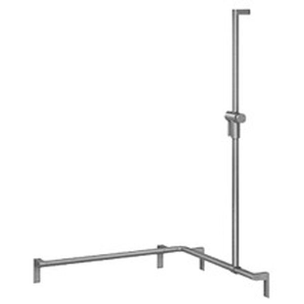 Corrimano ad angolo Nosag Cavere, asta da doccia a destra, altezza 120 cm, 75 x 75 cm, supporto image number 0