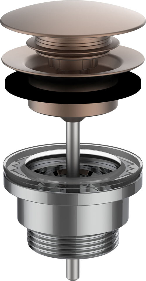 Ablaufventil Laufen push-open 1&frac14;" Rosengold geb&uuml;rstet PVD basis chrom