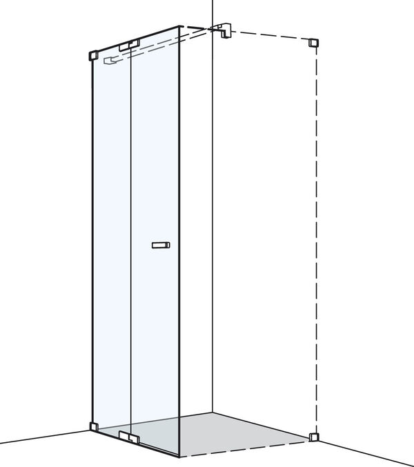 Porte pendulaire Koralle S808 Couleur acier inoxydable Verre clair Duschguard image number 0