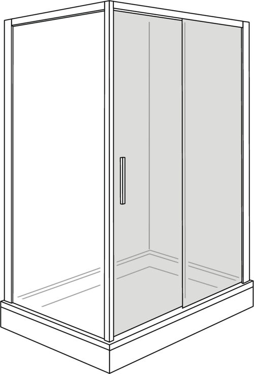 Porte coulissante Alterna liva argent éloxé brillant Verre clair
