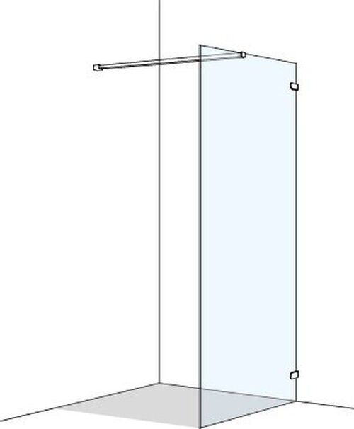 Paroi latérale en pose libre Koralle S505 Plus chromé Verre clair