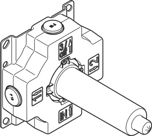 Einbaukörper Dornbracht ½", 2 Abgänge