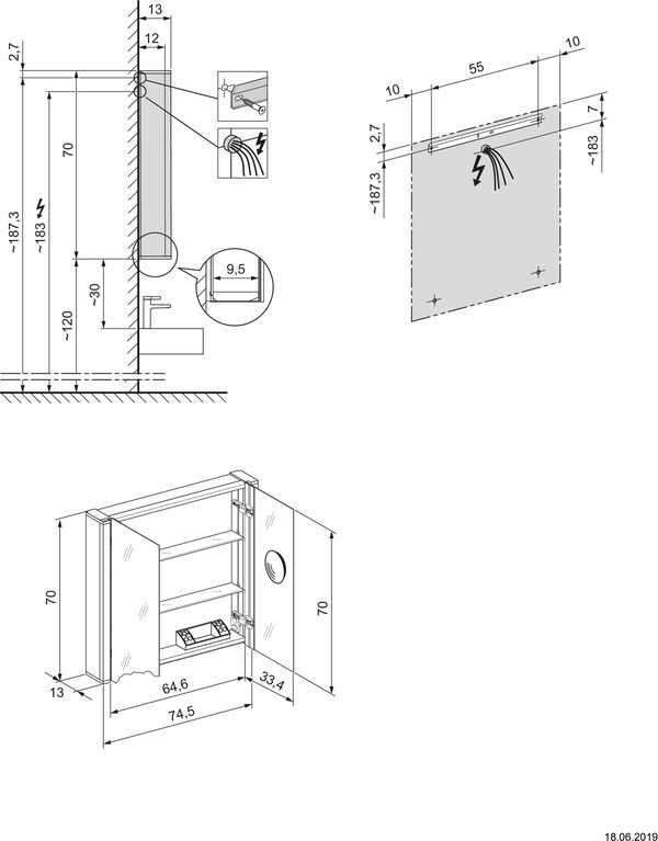 Spiegelschrank Alterna intensa LED side plus Weiss image number 1