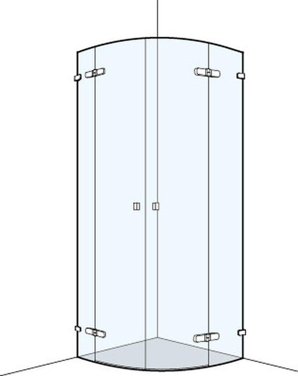 Paroi diagonale Koralle S505 Plus arrondi Chromé Verre clair image number 0
