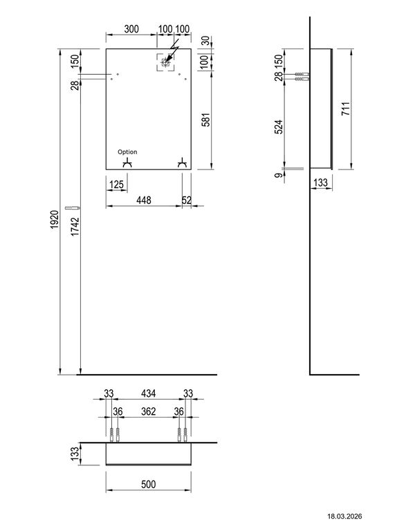 Spiegelschrank Alterna luuna LED plus mit Unter/Oberleuchte Bronce doha Lichtfarbe stufenlos verstellbar 2700-6500 K image number 1