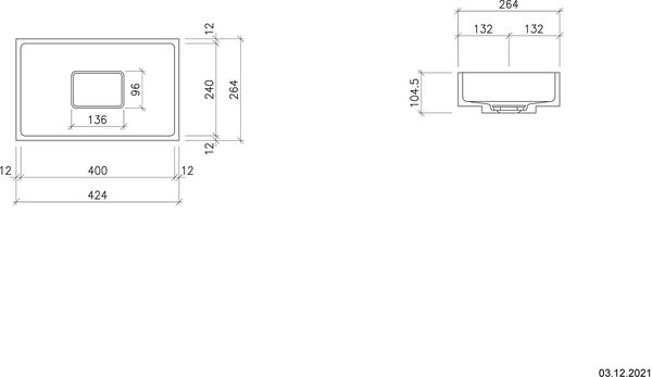 Einbauwaschtisch Alterna Libra 40 x 24 cm Glacier white image number 1