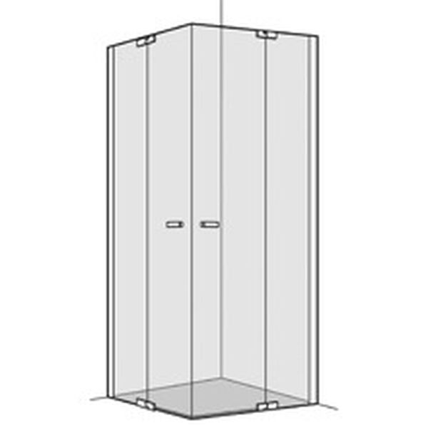 Cabina diagonale Koralle S800 2 porte oscillanti con elementi fissi 98,5 - 100 cm image number 0