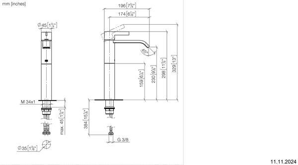 Einlochmischer Dornbracht Imo chrome matt mit Luftsprudler image number 1